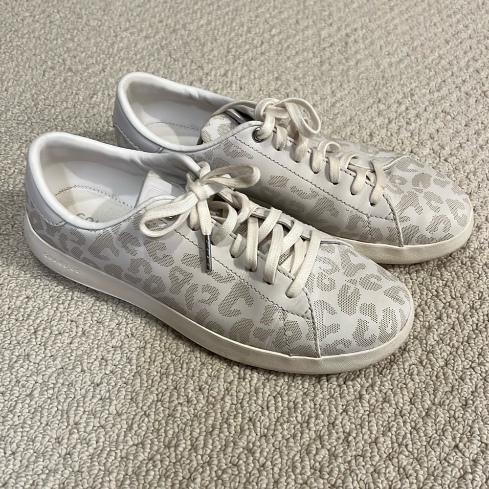 Cole Haan GrandPrø Arctic Ice Leopard Print Tennis Sneakers - Size 8 Women’s